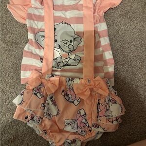 Adorable Pink Elephant Baby Outfit